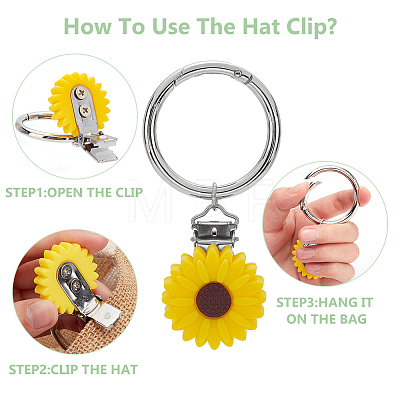 Silicone Hat Clip for Travel HJEW-AB00576-03-1