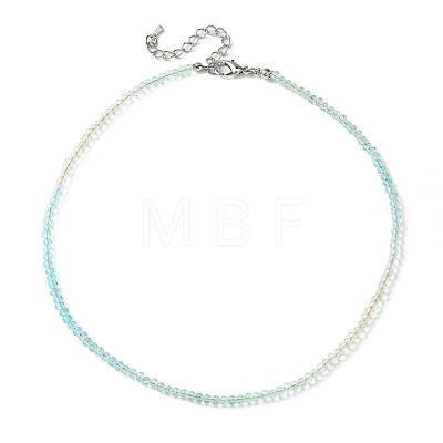 Faceted Rondelle Glass Beaded Necklace for Women NJEW-M208-01N-1