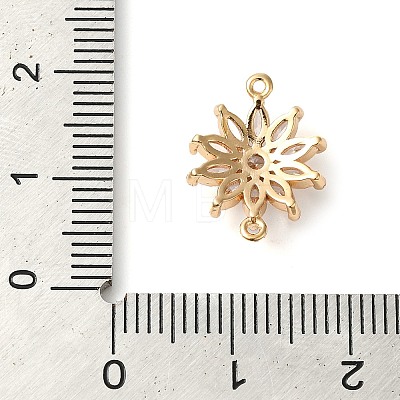 Brass Pave Clear Cubic Zirconia Connector Charms KK-G503-27G-1