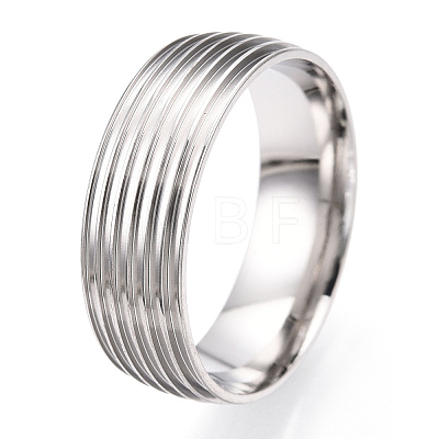 201 Stainless Steel Grooved Finger Ring Settings STAS-WH0047-03S-1
