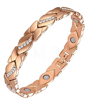 Alloy with Crystal Rhinestone Link Chain Bracelets FS-WG03E93-05-1