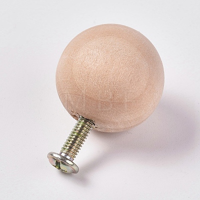 Unfinished Wood Ball Drawer Knobs Pulls Handles FIND-WH0051-96A-1