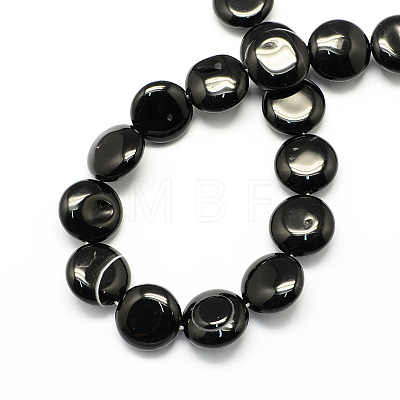 Dyed Natural Black Onyx Beads Strands G-S110-02-1