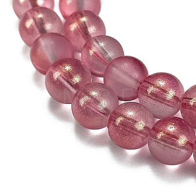 Frosted Transparent Glass Bead Strands X1-GLAA-P065-8mm-09-1
