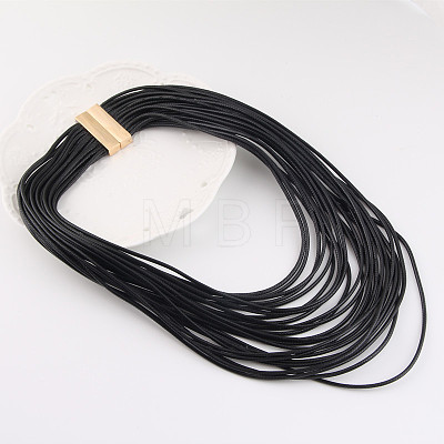 Bohemian Style Imitation Leather Cord Multi Layered Necklaces FS-WG38EA9-02-1