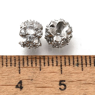 Brass Micro Pave Cubic Zirconia Beads KK-M318-14P-1