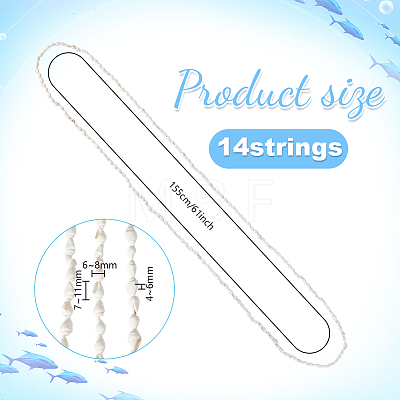 Natural Shell Beaded Long Necklaces for Women LS-AJEW-WH0460-131A-1