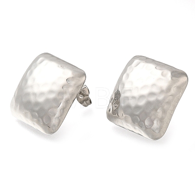 304 Stainless Steel Rhombus Stud Earrings EJEW-I312-04P-1