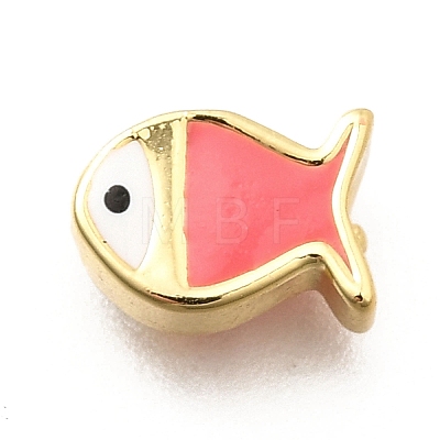 Brass Enamel Beads KK-P295-47G-03-1