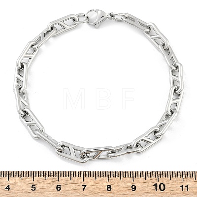 304 Stainless Steel Oval Link  Chain Bracelets for Women Men BJEW-F488-49A-P-1