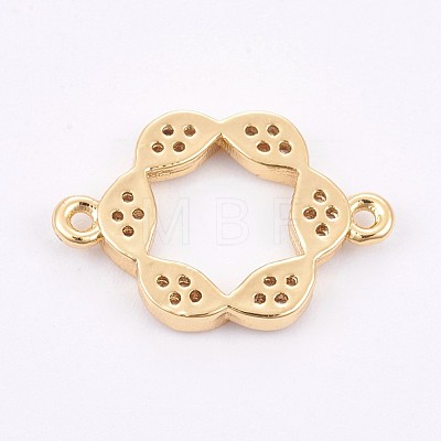 Brass Micro Pave Cubic Zirconia Links ZIRC-E149-13G-1