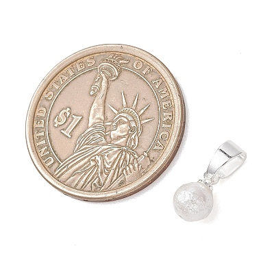 Wrinkle Textured Shell Pearl Round Charms PALLOY-JF05063-02-1