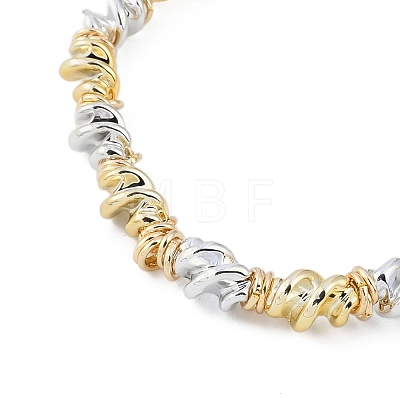 Two Tone Alloy Irregular Twist Beaded Necklaces for Women NJEW-Z043-01PG-02-1