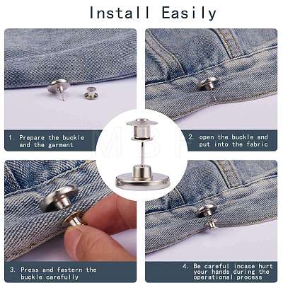 16 Sets 4 Styles Alloy Scalable & Removable Jean Button BUTT-SZ0001-09-1