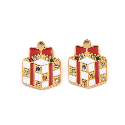 Christmas 304 Stainless Steel Enamel Pendants SA-CBA85C0-02B-G-1