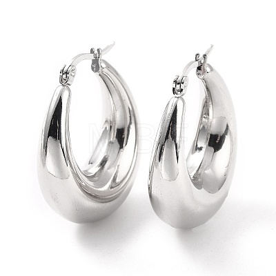 Non-Tarnish 304 Stainless Steel Chunky Hoop Earrings for Women X-EJEW-F280-06E-P-1