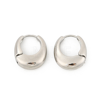 Brass Hoop Earrings for Women EJEW-U041-01P-1