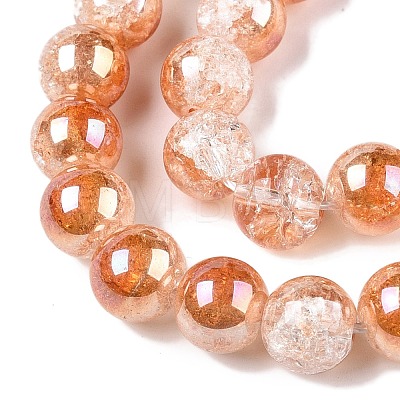 Electroplated Crackle Glass Beads Strands X-EGLA-N014-10mm-01-1