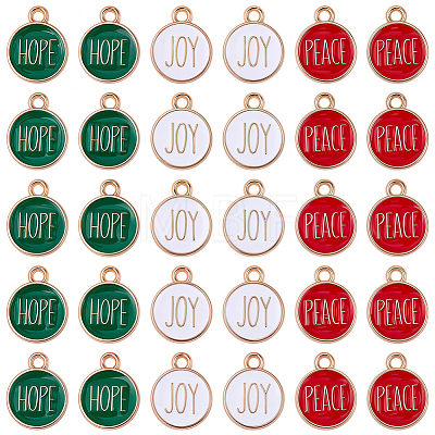 60Pcs 3 Colors Zinc Alloy Enamel Pendants ENAM-SC0008-26-1