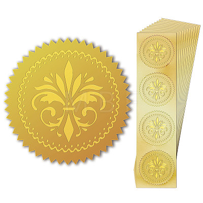 Self Adhesive Gold Foil Embossed Stickers DIY-WH0211-366-1