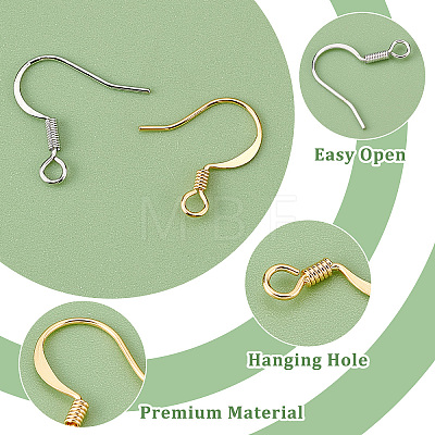 200Pcs 2 Colors Brass Earring Hooks KK-CN0001-77-1
