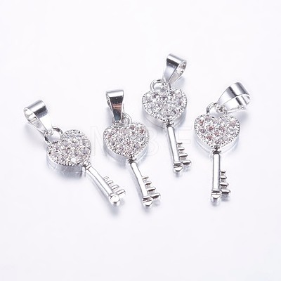 Long-Lasting Plated Brass Micro Pave Cubic Zirconia Pendants ZIRC-F069-45P-1