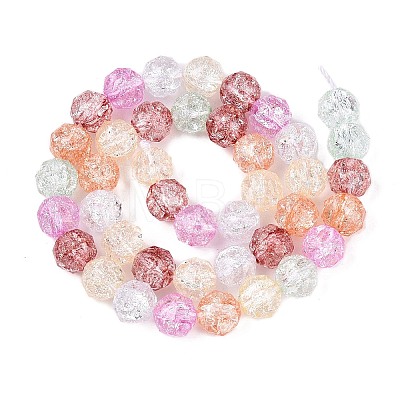 Transparent Crackle Glass Beads Strands GLAA-Q115-03B-1