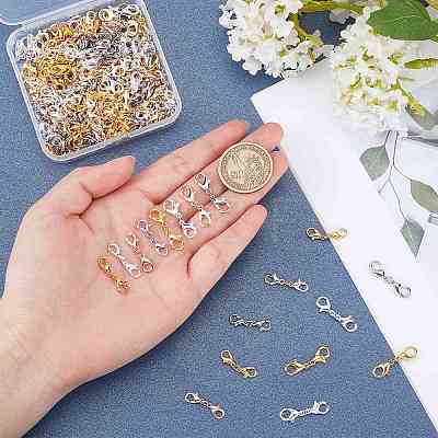   160Pcs 2 Style Zinc Alloy/Stainless Steel Lobster Claw Clasps FIND-PH0004-16-1