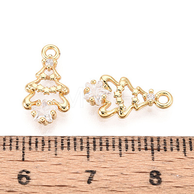 Brass Micro Pave Cubic Zirconia Charms KK-N263-141A-G-1