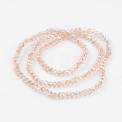 Faceted Rondelle Electroplate Glass Beads Strands X-EGLA-D020-4x3mm-71-1