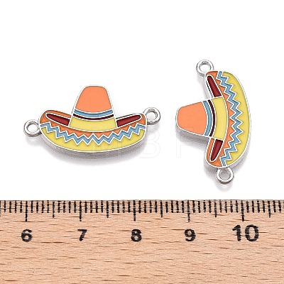 Rack Plating Alloy Enamel Colorful Sombrero Connector Charms ENAM-N056-351P-1