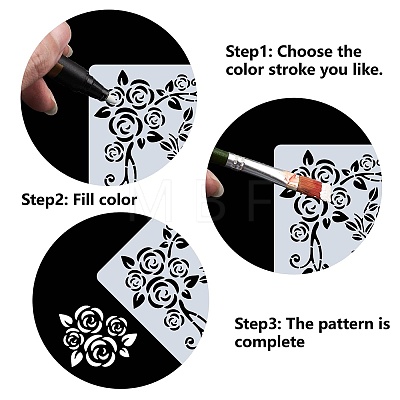 PET Plastic Hollow Out Drawing Painting Stencils Templates DIY-WH0286-037-1