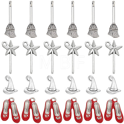 80Pcs 4 Styles Magic Girl Theme Alloy Pendants TIBEP-SC0003-66-1