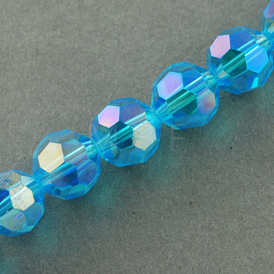 Electroplate Glass Beads Strands EGLA-R016-4m-18-1