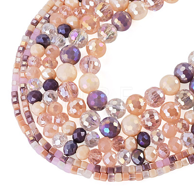 3 Strands 3 Styles Electroplate Glass Beads Strands GLAA-TADJ0001-14-1