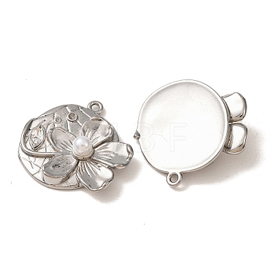 304 Stainless Steel with Crystal Rhinestone & ABS Plastic Imitation Pearl Pendants RB-CBAB7FA-01P-1