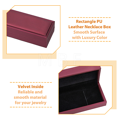 Rectangle PU Leather Necklace  Storage Boxes with Velvet Inside CON-WH0094-31D-01-1