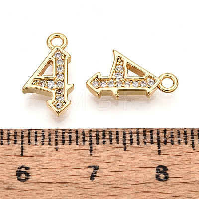 Brass Micro Pave Cubic Zirconia Charms KK-N261-104E-G-1