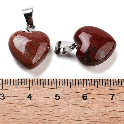 Natural Red Rainbow Jasper Charms HEAR-PW0001-057-05-1