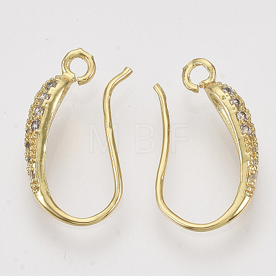 Brass Micro Pave Cubic Zirconia Earring Hooks LS-ZIRC-Q022-035G-NF-1