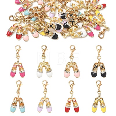 16Pcs 8 Styles Alloy Enamel Pendant Decorations HJEW-YW00540-1