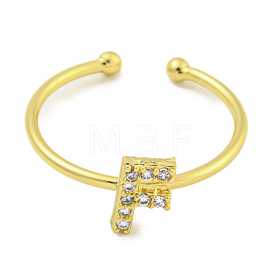 Rack Plating Brass Open Cuff Rings for Women RJEW-F162-02G-F-1