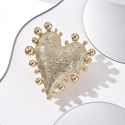 Heart Alloy Open Cuff Rings RJEW-A057-01G-1