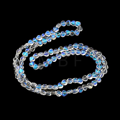 AB Color Plated Electroplate Transparent Glass Beads Strands EGLA-G037-09A-AB02-1
