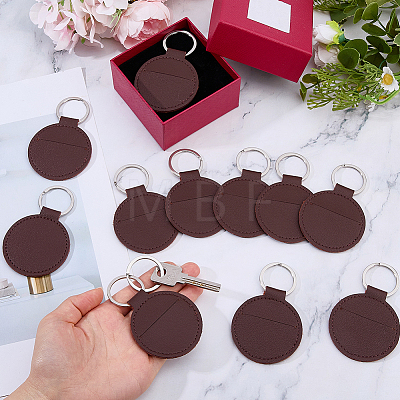 16Pcs PU Imitation Leather Keychains KEYC-DC0001-46-1