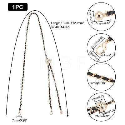 Braided Imitation Leather & Iron Chain Bag Handles AJEW-WH0367-01-1