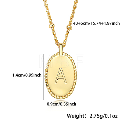 925 Sterling Silver Letter Initial Oval Pendant Necklaces for Women EL6437-1-1