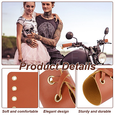 Imitation Leather Motorcycle Handlebar Hand Grip Covers AJEW-WH0528-47-1