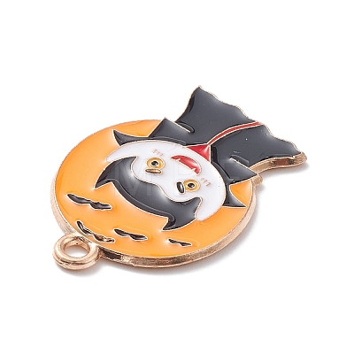 Halloween Alloy Enamel Pendants ENAM-P248-01G-B-1