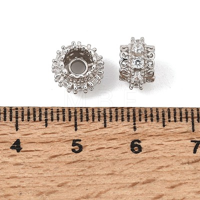 925 Sterling Silver Pave Clear Cubic Zirconia Spacer Beads SE-CBAF1B2-04P-1